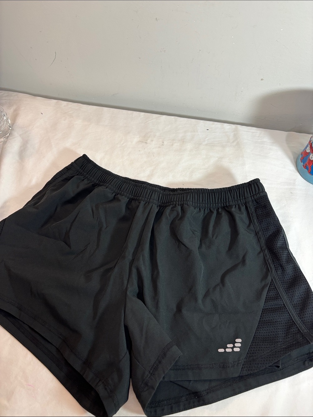 bcg Black Women's Athletic Shorts with Mesh Panels 0288